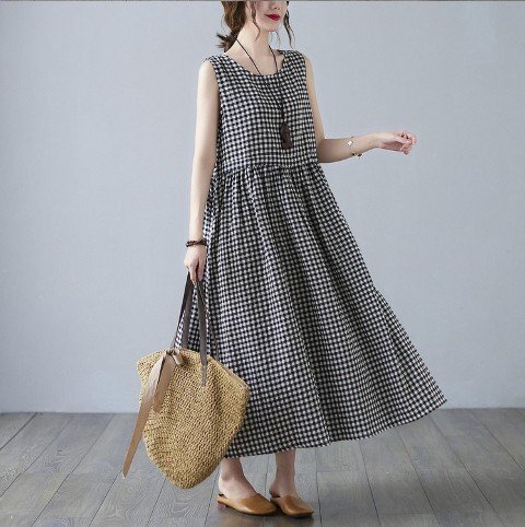 ファッションワンピース ブラック/ブラウン L ブラウン