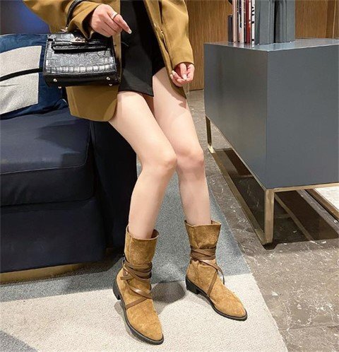 po Inte dotu короткие сапоги сапоги тонкий Western kau Boy ботинки 35 черный ( короткие сапоги )