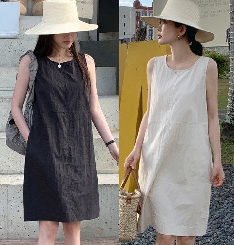  Mini One-piece короткий One-piece безрукавка без рукавов простой casual выход XL бежевый 