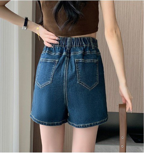 デニムパンツ ショートパンツ ミニパンツ シンプル カジュアル お出かけ レディース 5XL ブルー