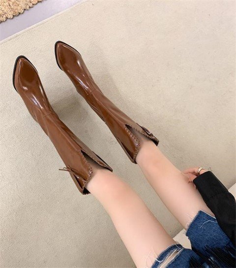  большой ботинки sexy тонкий сапоги [37]23.5cm черный 