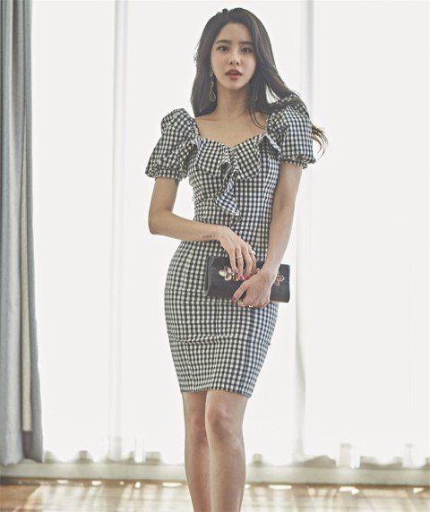  Mini платье Mini One-piece короткий платье off плечо тугой платье .. рисунок серебристый жевательная резинка проверка XL голубой 