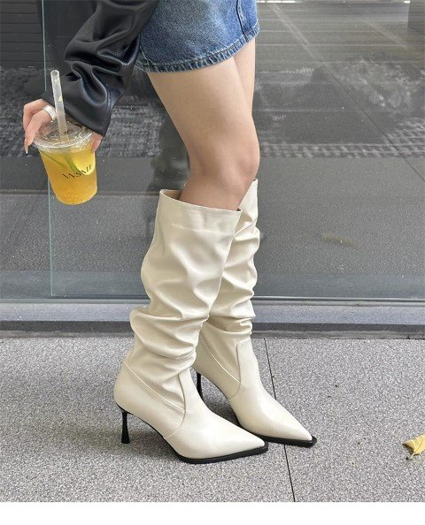  сапоги ботфорты po Inte dotu простой casual женская обувь [40]25cm черный 