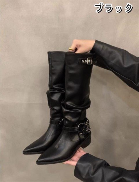  сапоги kau Boy ботинки средний каблук толстый каблук po Inte dotu женская обувь [36]23cm Brown 