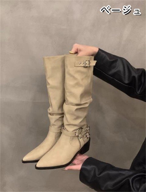  сапоги kau Boy ботинки средний каблук толстый каблук po Inte dotu женская обувь [36]23cm Brown 