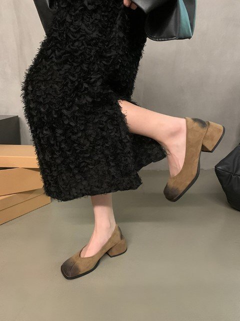  женский туфли-лодочки шлепанцы обувь чувство уверенности офис Brown коричневый n ключ каблук soft чёрный 25.0cm(40) чёрный 