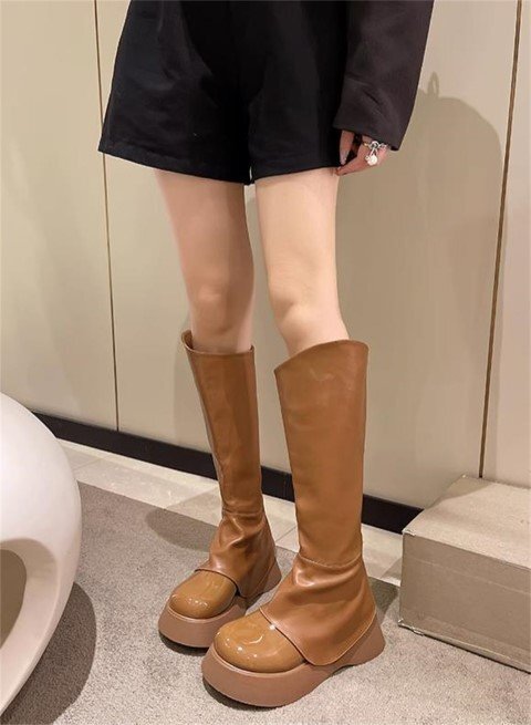  сапоги толщина низ casual простой женская обувь [38]24cm кофе 