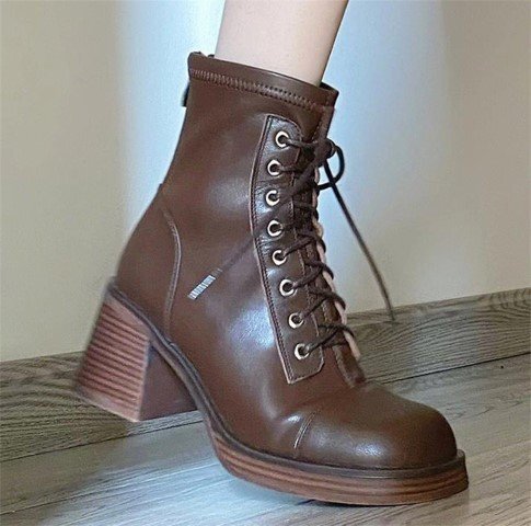  короткие сапоги retro Martin ботинки толщина низ простой женская обувь [37]23.5cm Brown 
