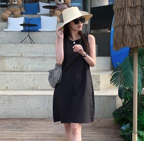  Mini One-piece короткий One-piece безрукавка без рукавов простой casual выход XL бежевый 