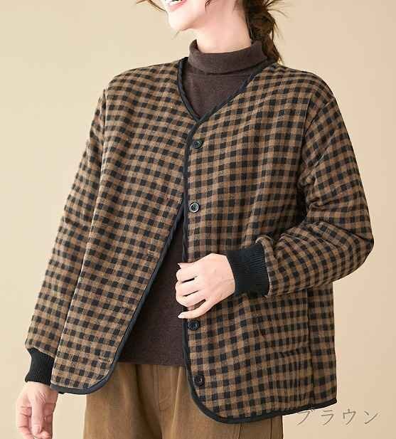 長袖コート 長袖アウター 羽織 カジュアル チェック柄 シンプル ジャケット 秋冬【大きいサイズあり】 L ブラック
