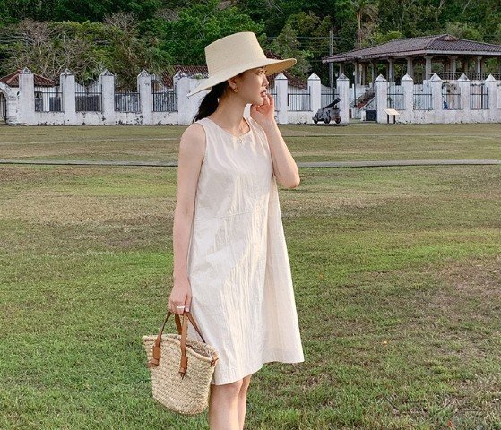  Mini One-piece короткий One-piece безрукавка без рукавов простой casual выход XL бежевый 