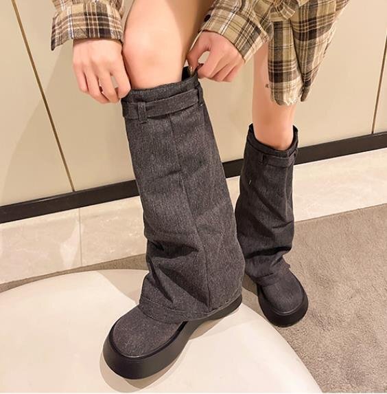  сапоги kau Boy ботинки толщина низ простой casual женская обувь [40]25cm черный 