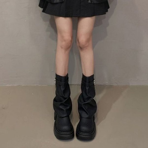  женский обувь сапоги двойной ремень покрытие ботинки короткие сапоги engineer boots 24.5cm(39) чёрный 