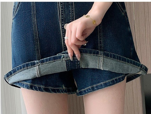 デニムパンツ ショートパンツ ミニパンツ シンプル カジュアル お出かけ レディース 5XL ブルー