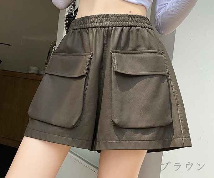 ショートパンツ ショーパン ホットパンツ ズボン ハーフパンツ 無地 シンプル 秋冬 XL ブラック