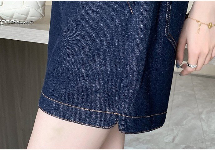 デニムパンツ ショートパンツ ミニパンツ ホットパンツ ワイド シンプル カジュアル 半ズボン レディース 2XL ブルー