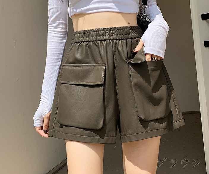 ショートパンツ ショーパン ホットパンツ ズボン ハーフパンツ 無地 シンプル 秋冬 XL ブラック