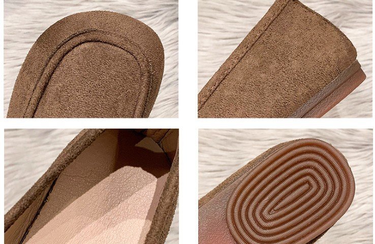  женский шлепанцы туфли-лодочки под мутон Loafer обувь Flat low каблук ....24.5cm(39) Brown 
