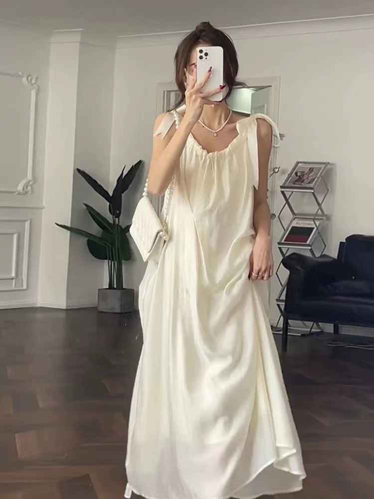 ミニワンピース キャミワンピ ロングワンピ かわいい レディース L ホワイト