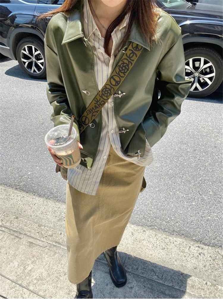 クール系 レトロ 原宿風(fēng) PUレザー ジャケット コート XS ブラック