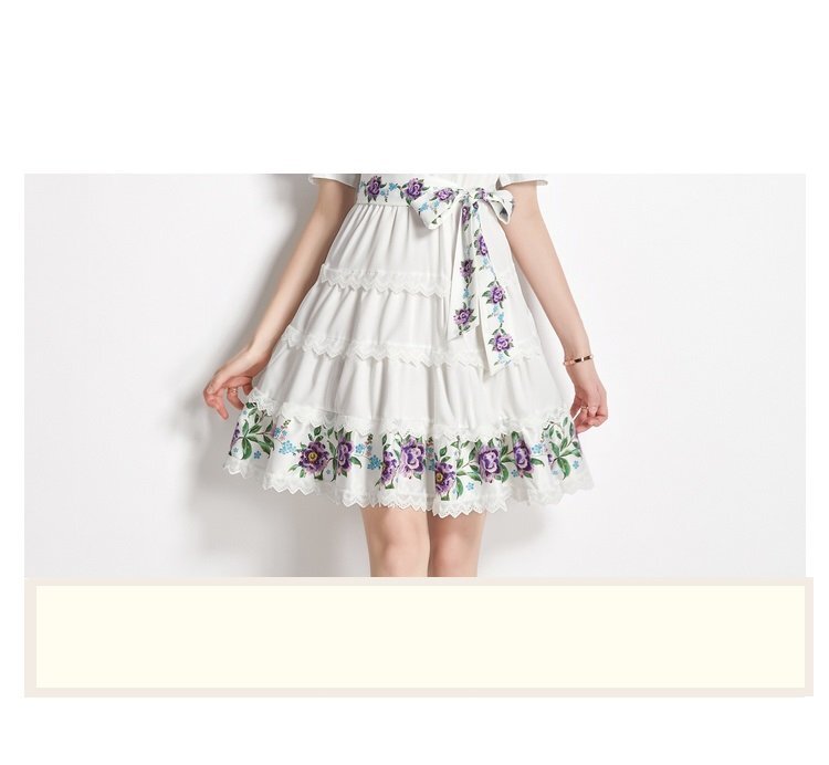  Mini One-piece короткий рукав цветочный принт красивый . casual 2 следующий ..... родители . женский 2XL "теплый" белый 