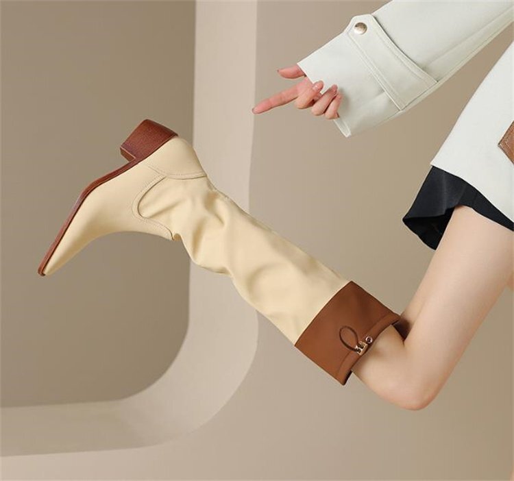  сапоги всесезонный модный простой красивый . casual выход женская обувь [38]24cm бежевый 