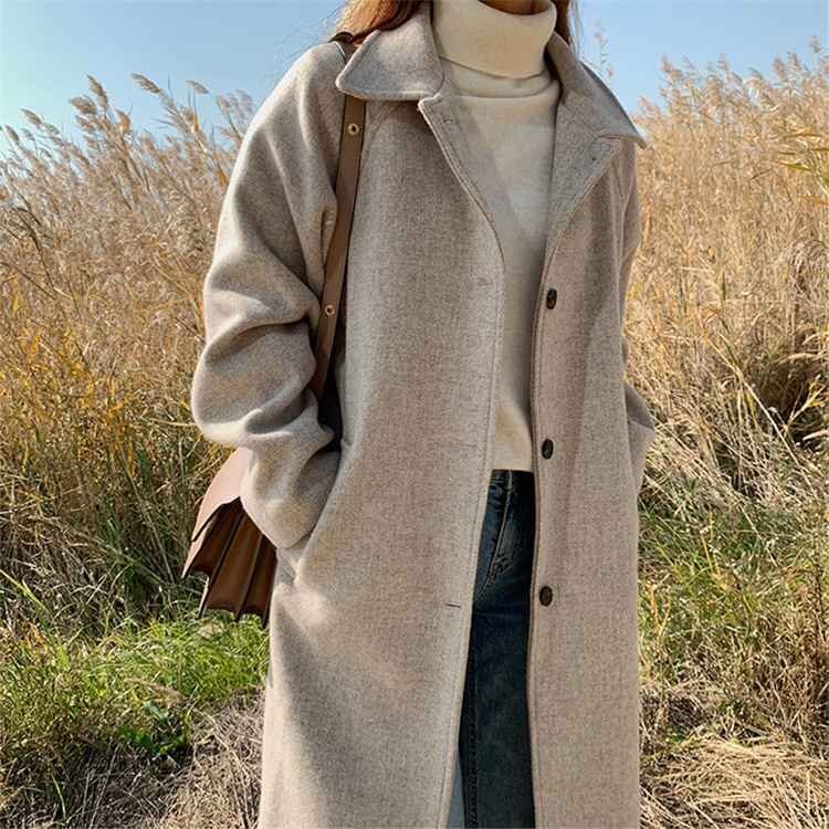 シンプル ウールジャケット カジュアル シック 2XL オフホワイト