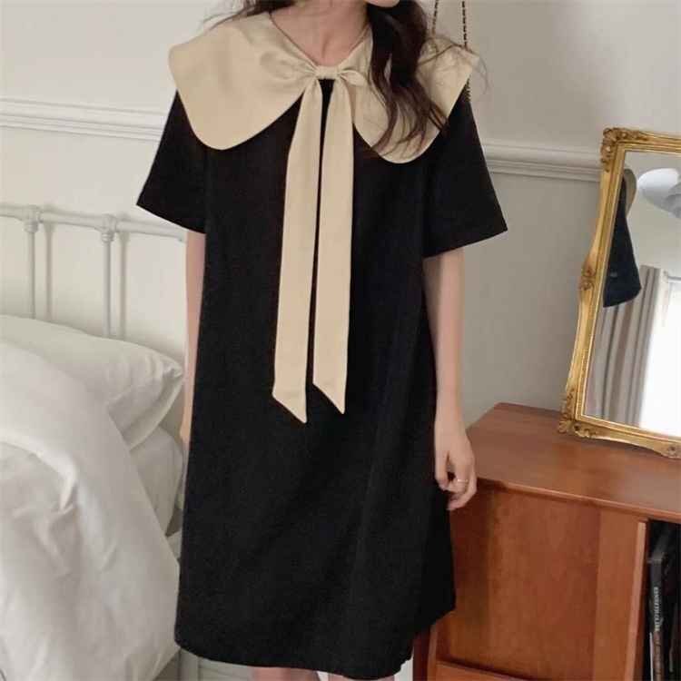  One-piece Mini One-piece гонки выше лента короткий рукав большой размер есть 3XL черный 