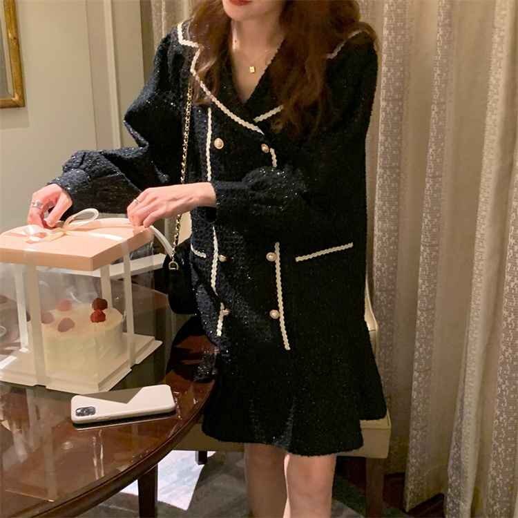 ウェーブエッジ ミニスカート ダブルボタン フィッシュテールスカート フリー ベージュ