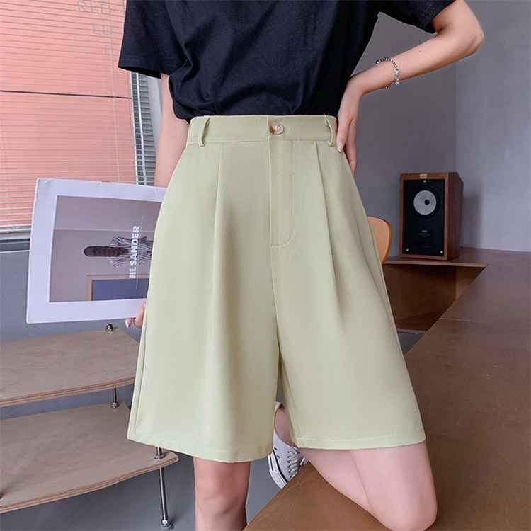 ショートパンツ ワイドパンツ ストレート スリム ミドルパンツ 2XL ブルー