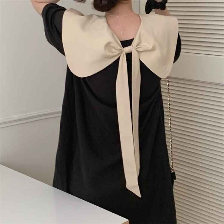  One-piece Mini One-piece гонки выше лента короткий рукав большой размер есть 3XL черный 