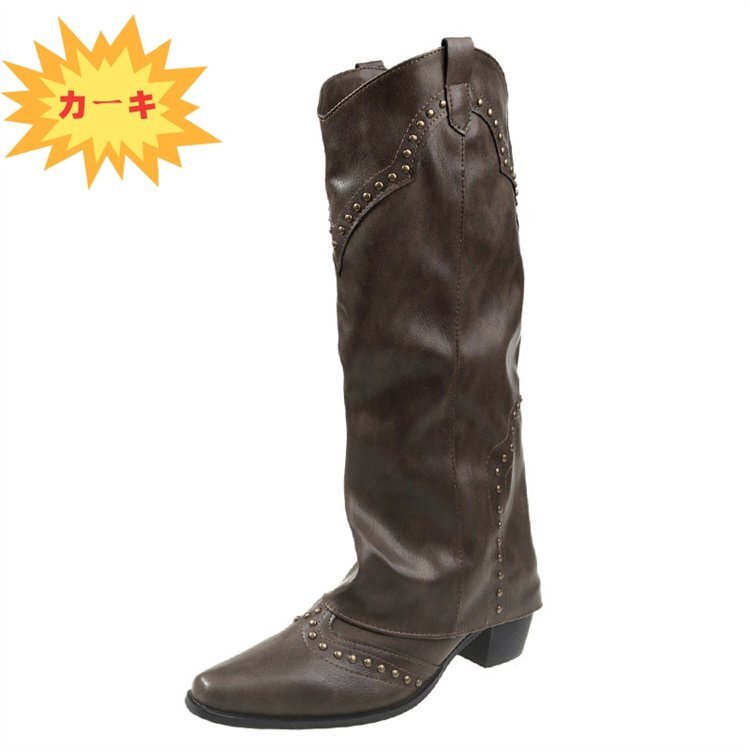  сапоги шиповки обувь простой casual женская обувь [38]24cm Brown 