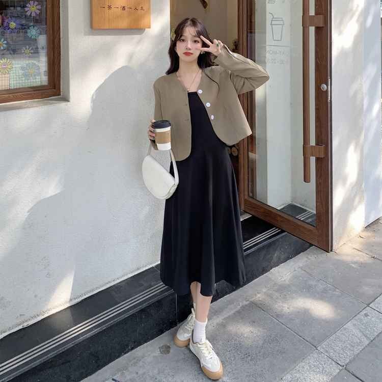 L~4XL 大きいサイズ キャミワンピ ショート丈 ロマンティック 上品 きれいめ 清楚 大人コーデ L ネイビー(コート)