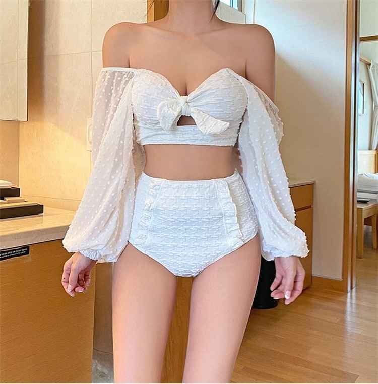 新品 水著 コンサバ スプリット 水著 エレガント セクシー レディース L ピンク
