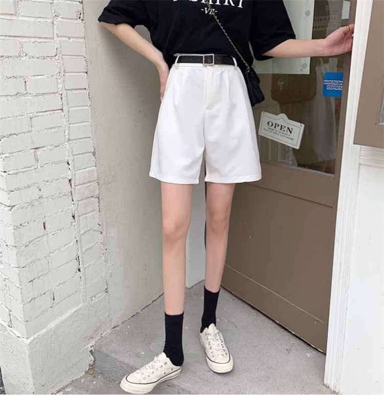レディース ゆったり ハイウエスト スーツ ショートパンツ シンプル カジュアル XL ピンク