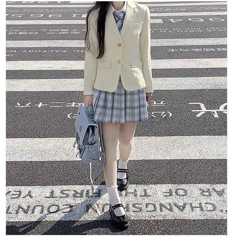 學(xué)生服風(fēng) ブレザー コスプレ衣裝 ジャケット 制服 大きいサイズあり XS ベージュ