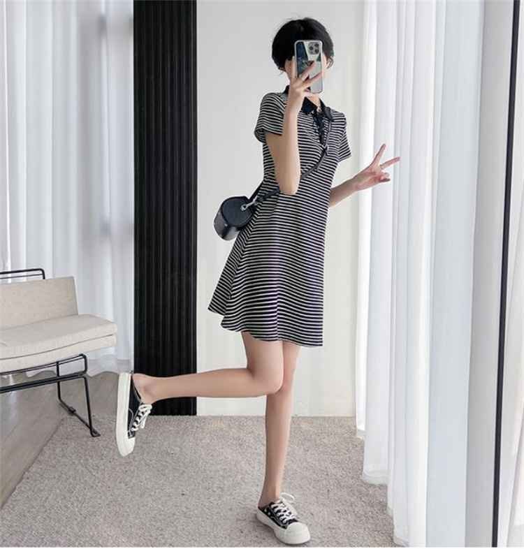  футболка платье Mini One-piece тонкий окантовка короткий рукав casual XL кофе 