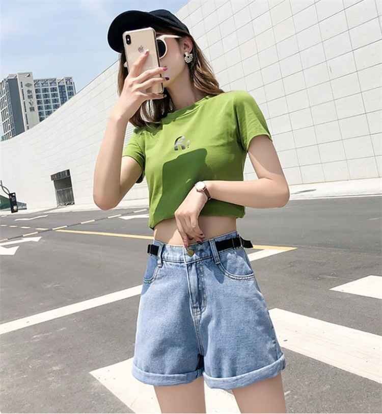 デニム ショートパンツ 夏 ゆったり 大きいサイズ スリム ワイドパンツ 3XL ライトブルー