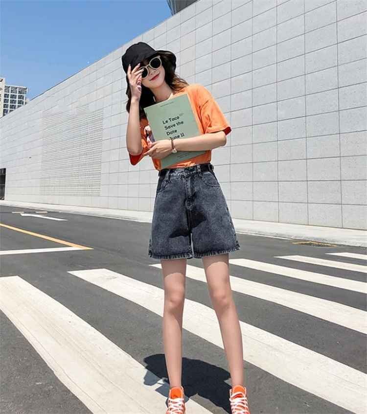 デニム ショートパンツ 夏 ゆったり 大きいサイズ スリム ワイドパンツ 3XL ライトブルー