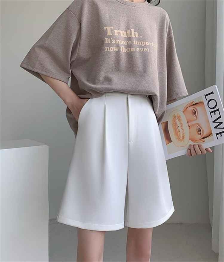 ショートパンツ ワイドパンツ ストレート スリム ミドルパンツ 2XL ブルー