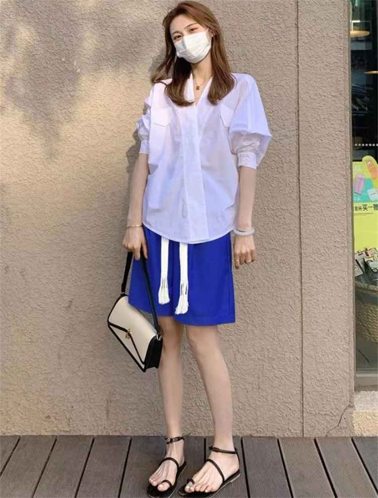 ショートパンツ ワイドパンツ スリム 運動 ハイウエスト カジュアルパンツ XL ブラック