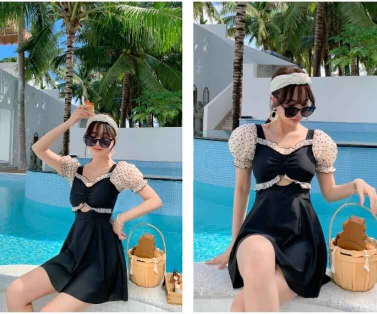水著 ワンピース レディース 體型カバー オールインワン 大きいサイズ ママ 水泳服 スイムウェア L グリーン