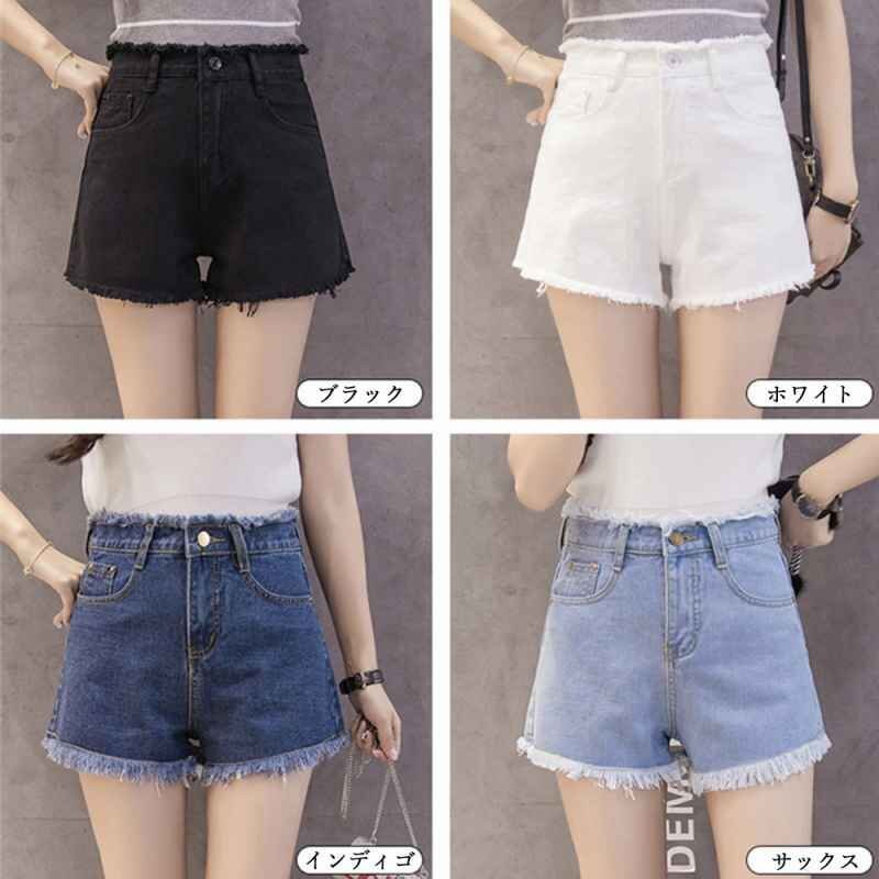 デニムショートパンツ レディース 短パン XL インディゴ