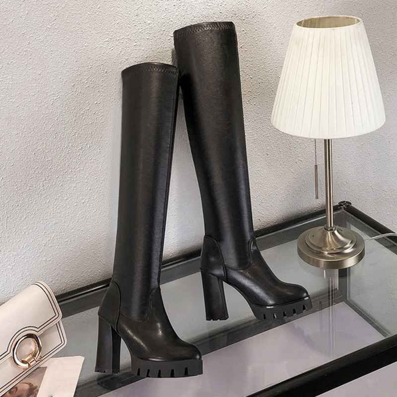  сапоги ботинки кожзаменитель Корея 22.5cm(35) черный 