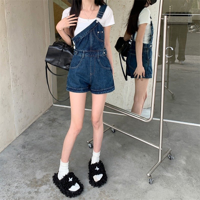 デニムショートパンツ ショーパン ジーパン 切り替え スリム 著痩せ デニム 【大きいサイズあり】 2XL ブルー