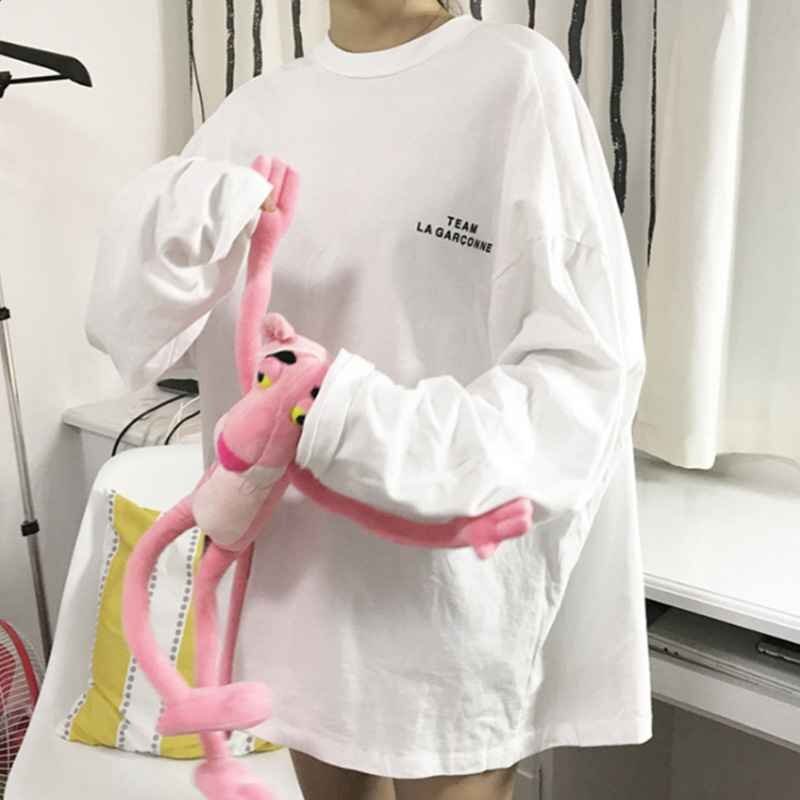 長(zhǎng)袖トップス ミニワンピ カジュアル シンプル ゆったり 無地 大きいサイズあり L ブラック