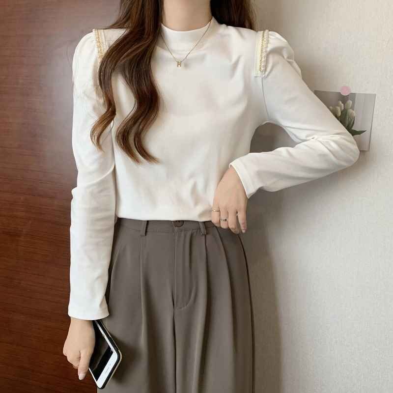 長袖Ｔシャツ 長袖ブラウス シンプル スリム カットソー カジュアル 【大きいサイズあり】 4XL ブラック