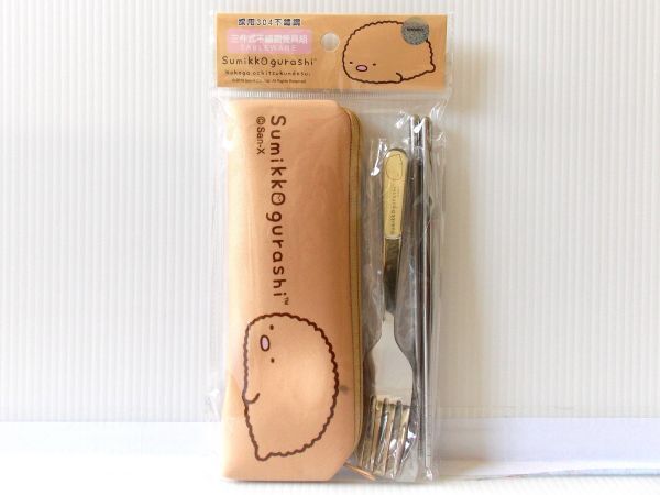 台湾限定　即決　♪　正規品!!　すみっコぐらし　304ステンレス　ポータブル　トリオセット　環境保護　エコ　携帯　どれでも1個　♪_画像6