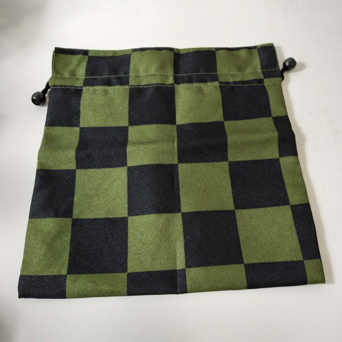  город сосна узор зеленый × черный сумка 25cm×27cm не использовался товар [ мешочек аксессуары для кимоно ]