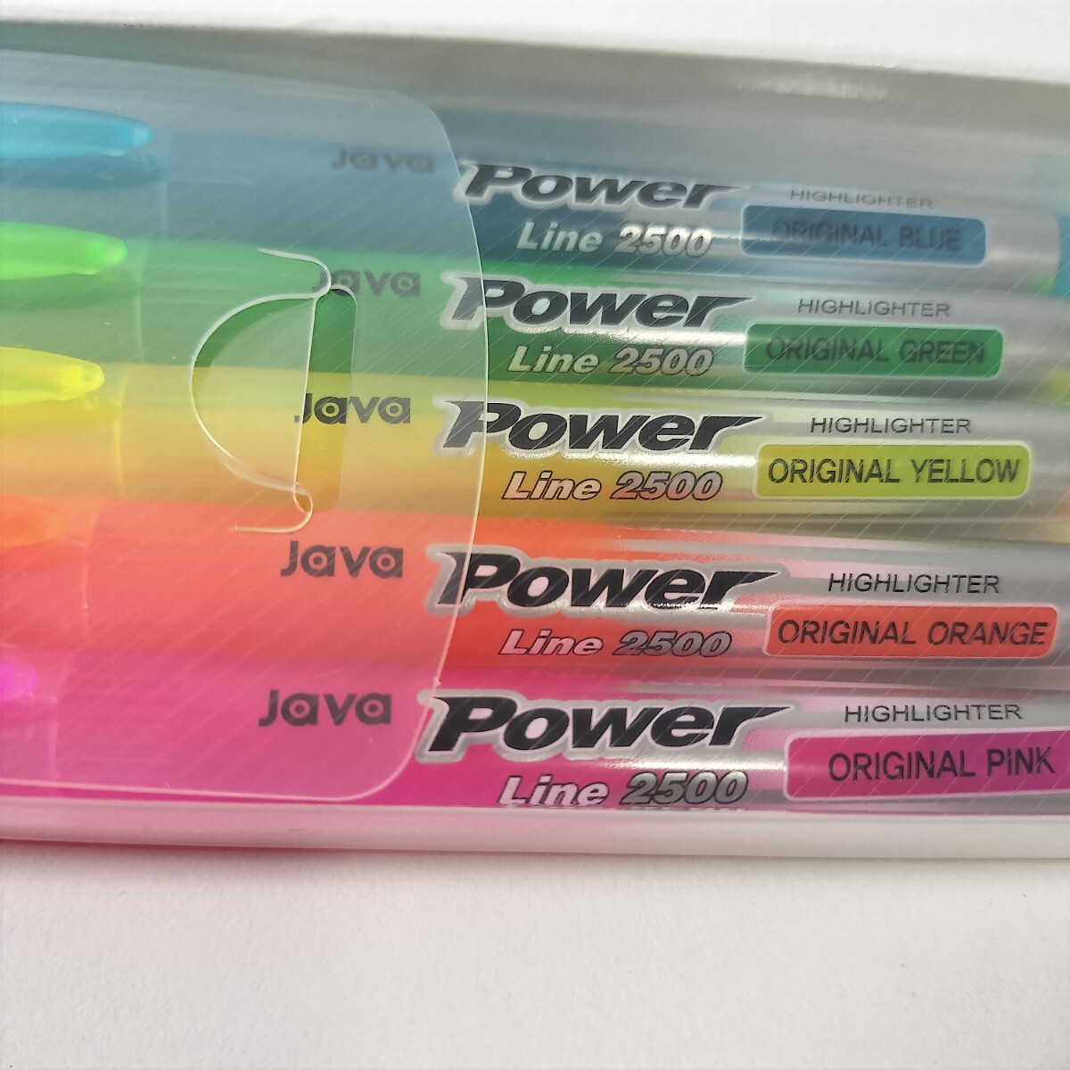 韓國(guó)制 Java Power Line 2500 HIGHLIGHTER ORIGINAL ジャバ パワーライン ハイライター 蛍光ペン 5色セット 未使用 [日本生命 ノベルティ]